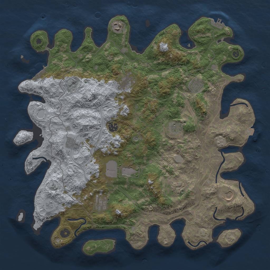 Rust Map: Procedural Map, Size: 4250, Seed: 1088783709, 19 Monuments