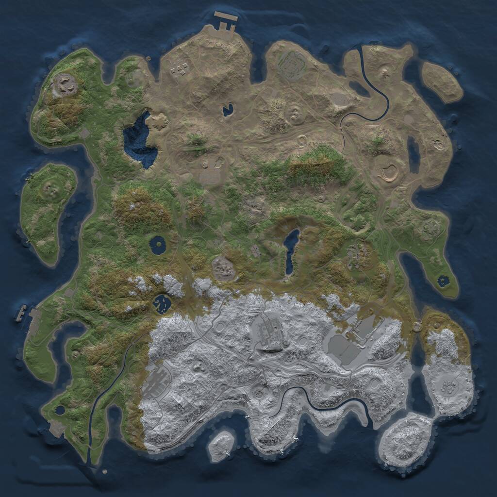 Rust Map: Procedural Map, Size: 4250, Seed: 420735637, 16 Monuments