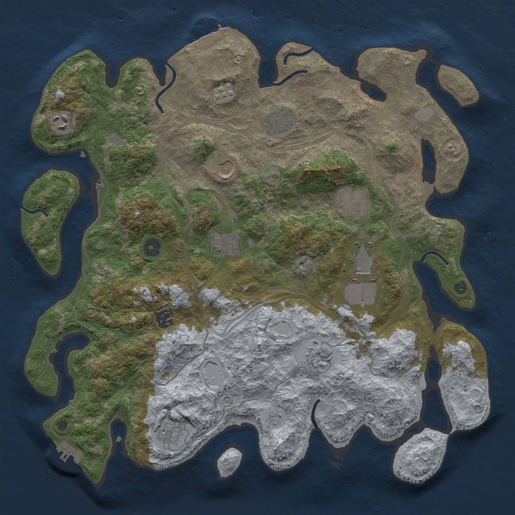 Rust Map: Procedural Map, Size: 4250, Seed: 420735637, 17 Monuments