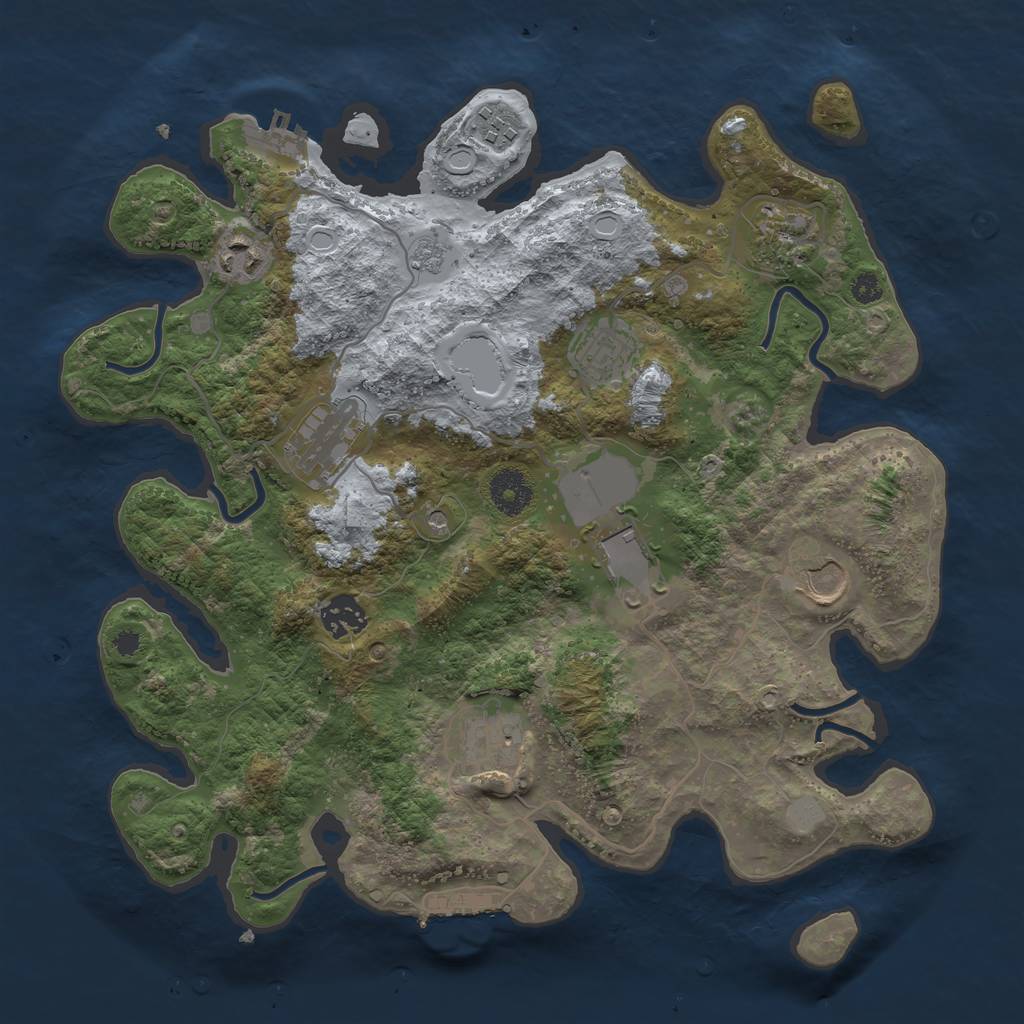 Rust Map: Procedural Map, Size: 3500, Seed: 1597216695, 16 Monuments