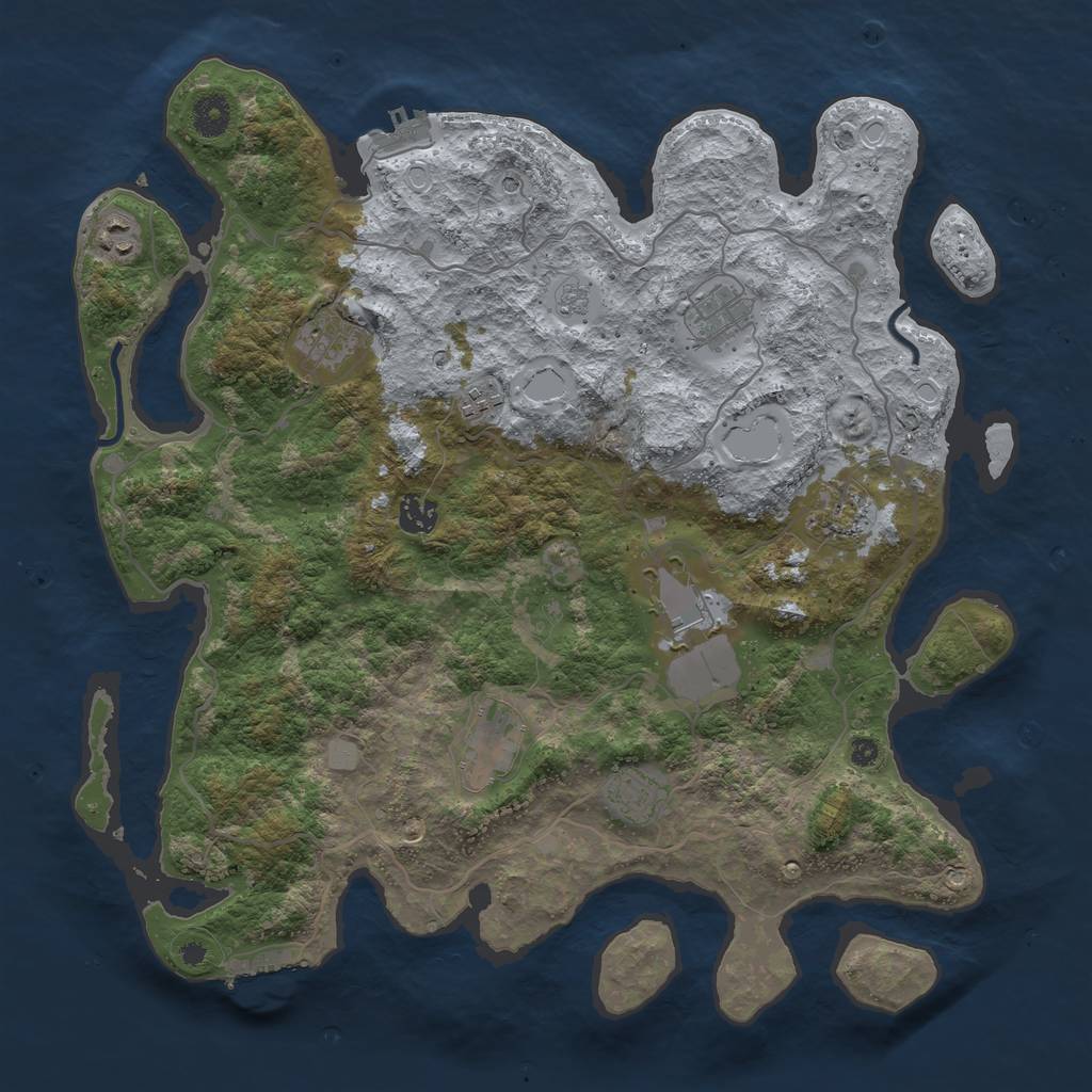 Rust Map: Procedural Map, Size: 4000, Seed: 659087930, 16 Monuments