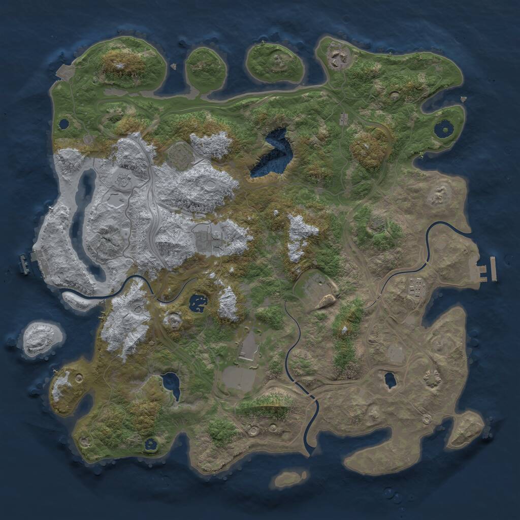 Rust Map: Procedural Map, Size: 4250, Seed: 189058432, 13 Monuments