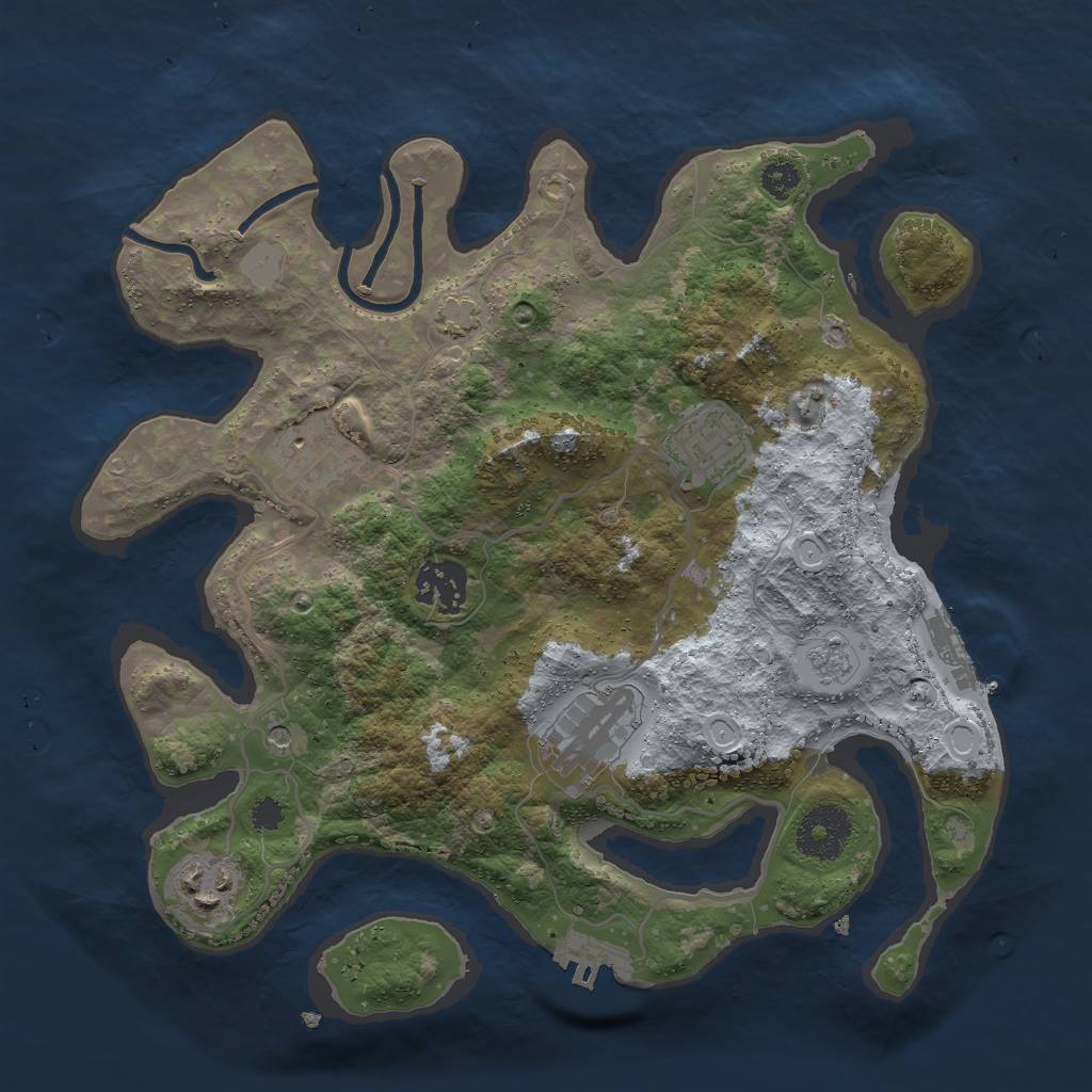 Rust Map: Procedural Map, Size: 3000, Seed: 1766313261, 13 Monuments