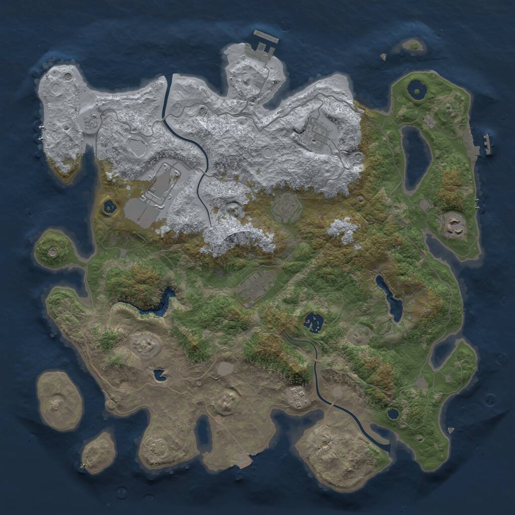 Rust Map: Procedural Map, Size: 4000, Seed: 102122278, 13 Monuments