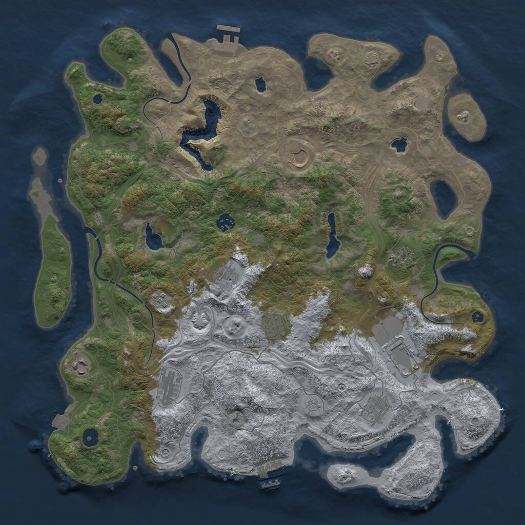 Rust Map: Procedural Map, Size: 4500, Seed: 25023386, 16 Monuments
