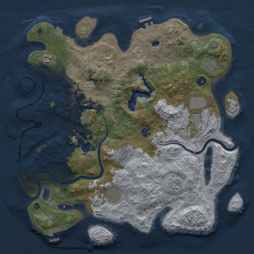 Rust Map: Procedural Map, Size: 4000, Seed: 698762075, 16 Monuments