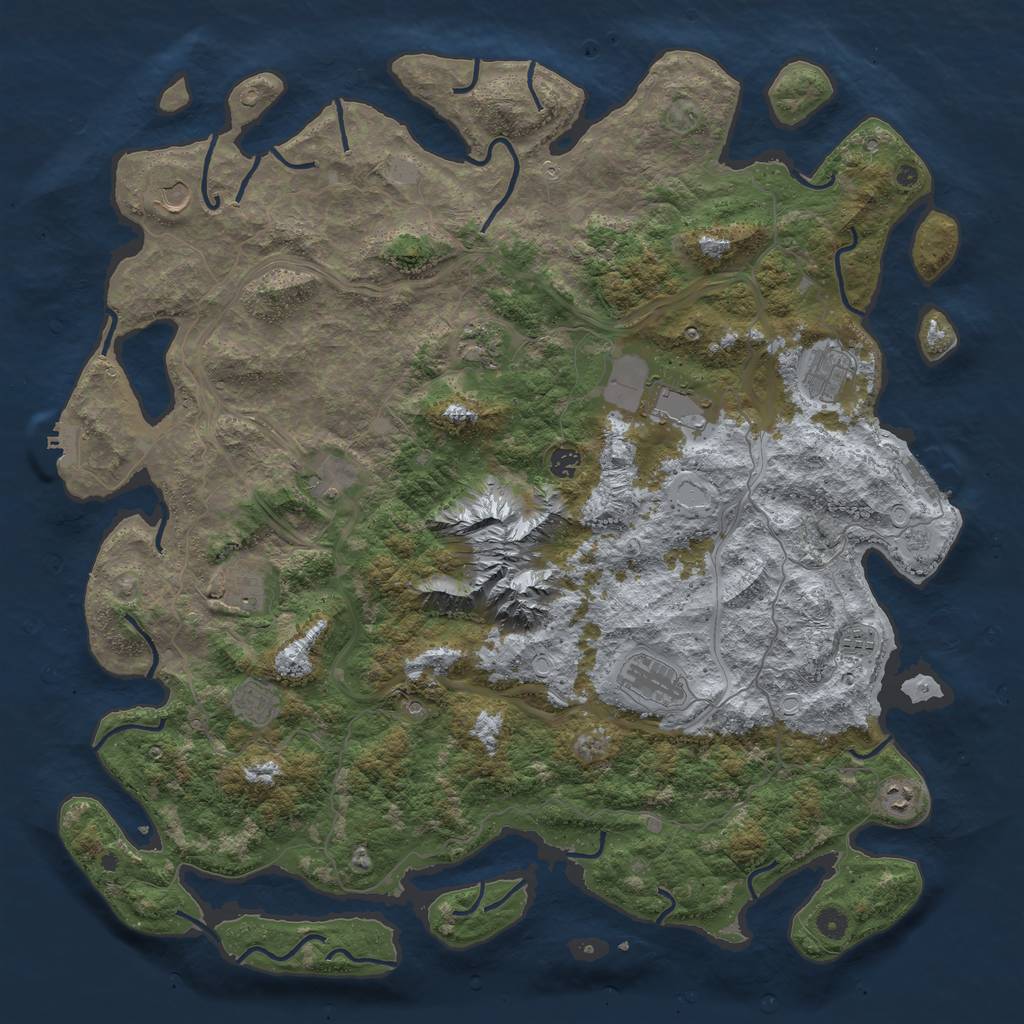 Rust Map: Procedural Map, Size: 5000, Seed: 1434160528, 20 Monuments