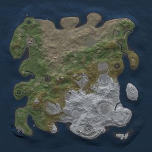 Thumbnail Rust Map: Procedural Map, Size: 3700, Seed: 1327456369, 17 Monuments