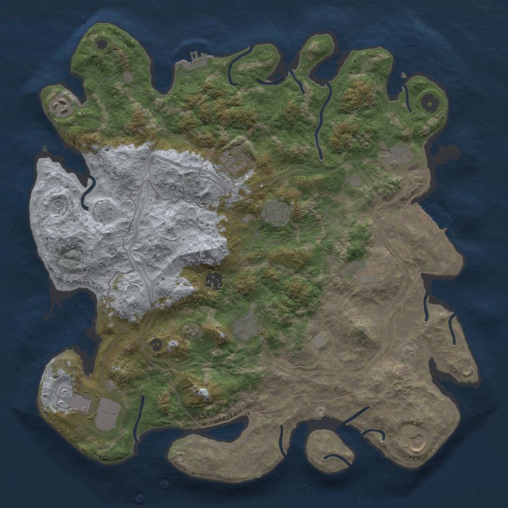 Rust Map: Procedural Map, Size: 4250, Seed: 200631185, 17 Monuments