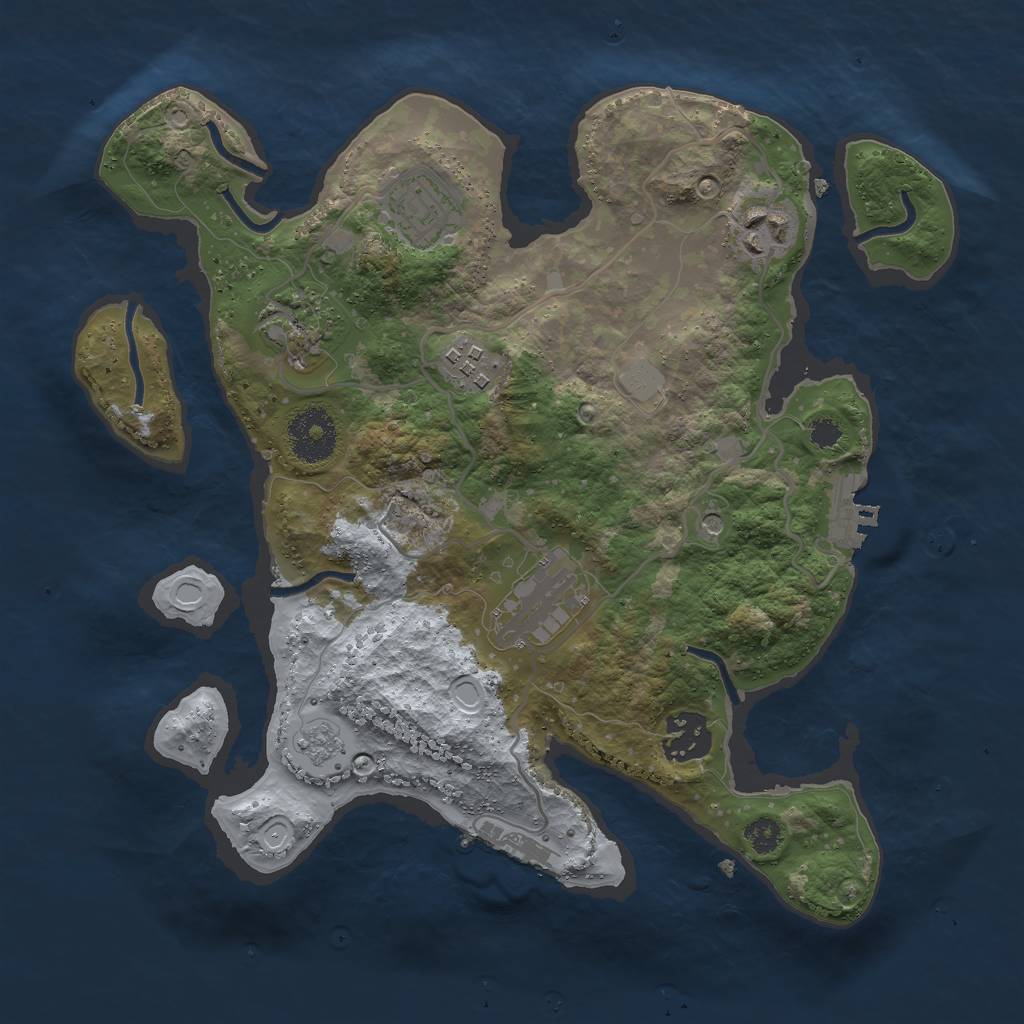 Rust Map: Procedural Map, Size: 3000, Seed: 1030266277, 15 Monuments