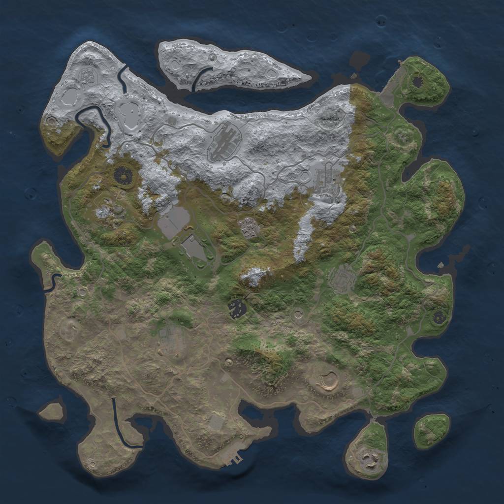 Rust Map: Procedural Map, Size: 4000, Seed: 2347893, 19 Monuments