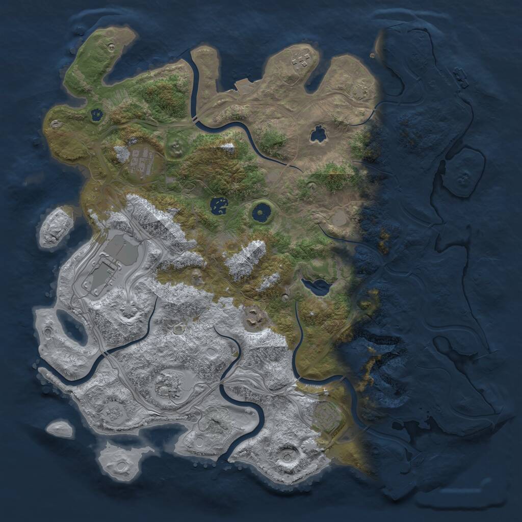 Rust Map: Procedural Map, Size: 4250, Seed: 575575530, 13 Monuments