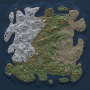 Thumbnail Rust Map: Procedural Map, Size: 4500, Seed: 715909520, 19 Monuments