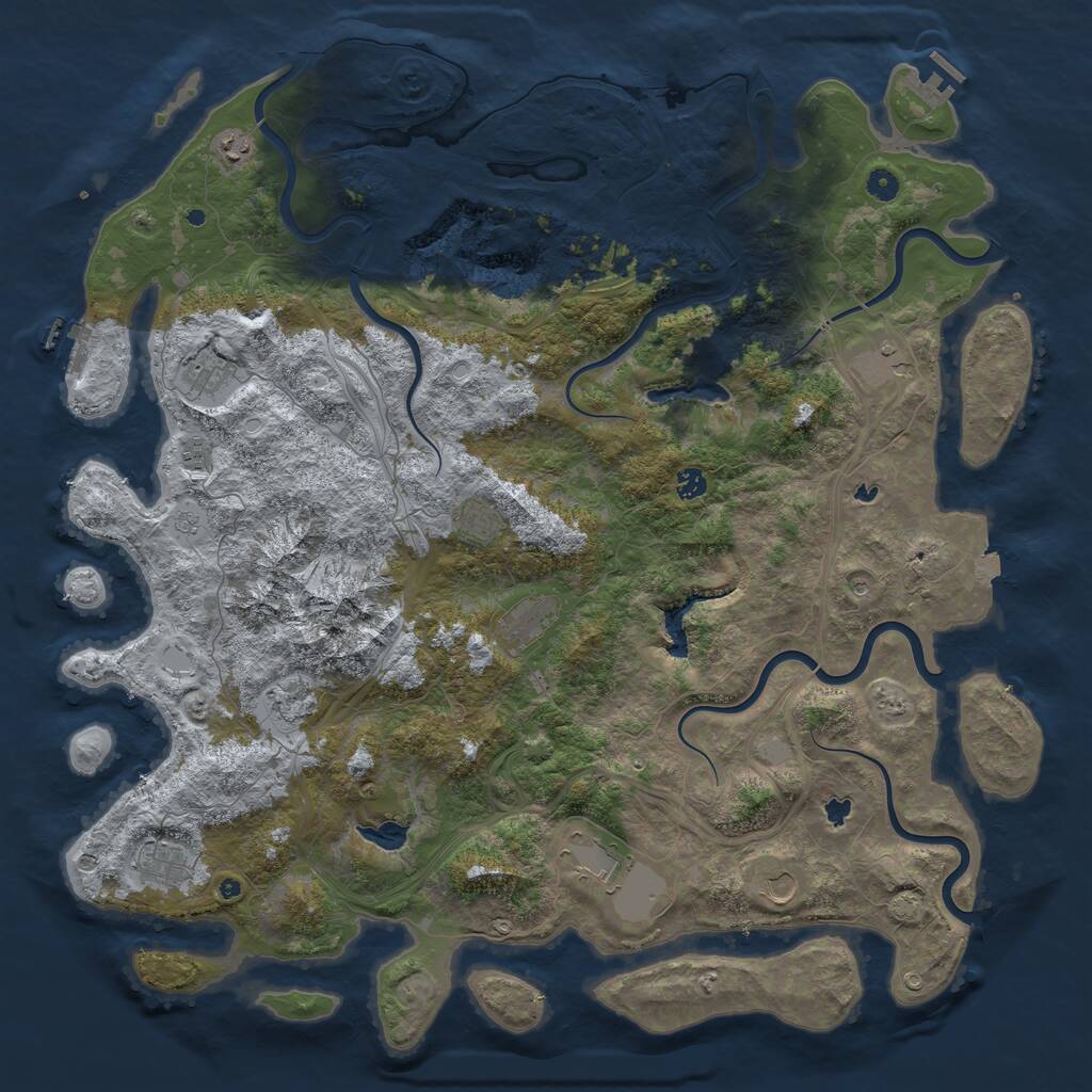 Rust Map: Procedural Map, Size: 5200, Seed: 753662716, 17 Monuments