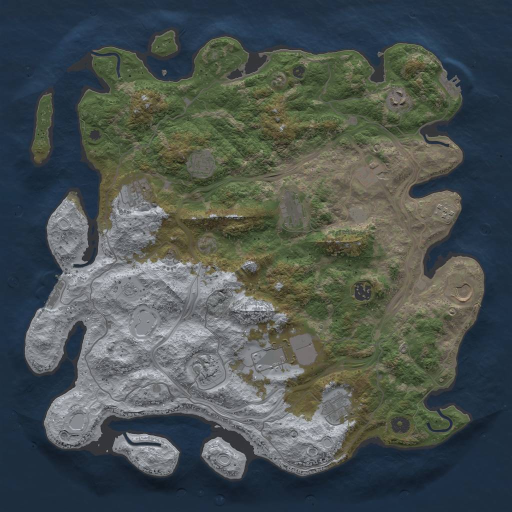 Rust Map: Procedural Map, Size: 4260, Seed: 1930, 20 Monuments