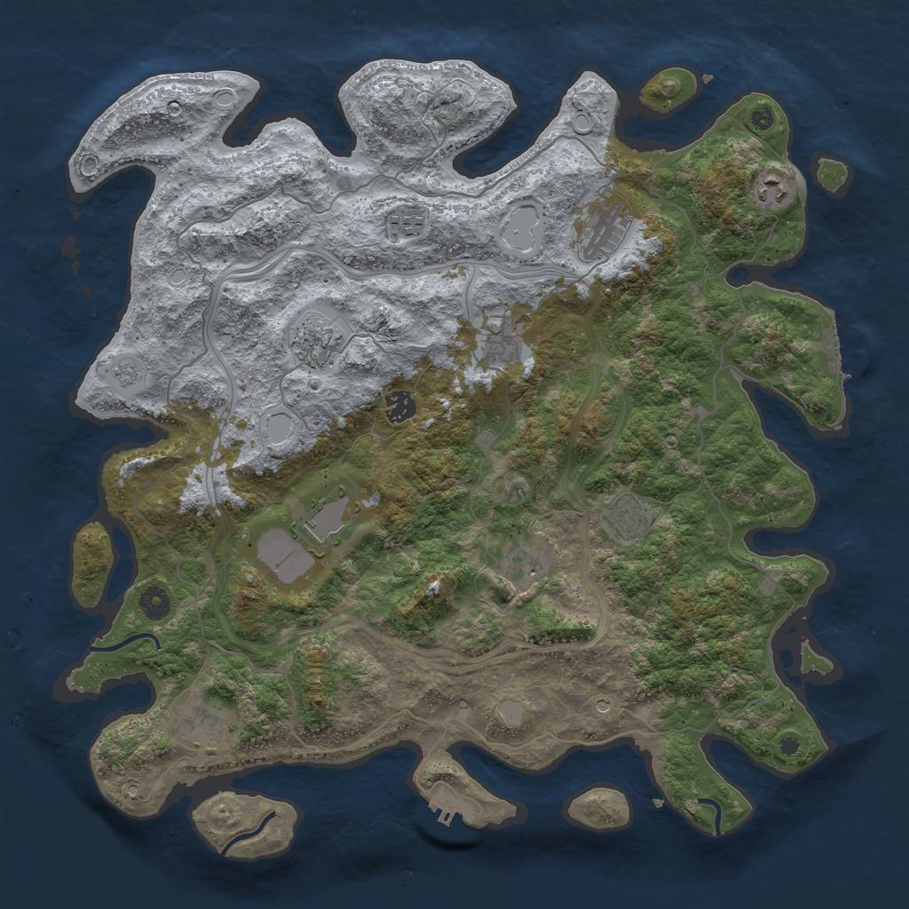 Rust Map: Procedural Map, Size: 4250, Seed: 2076338788, 19 Monuments