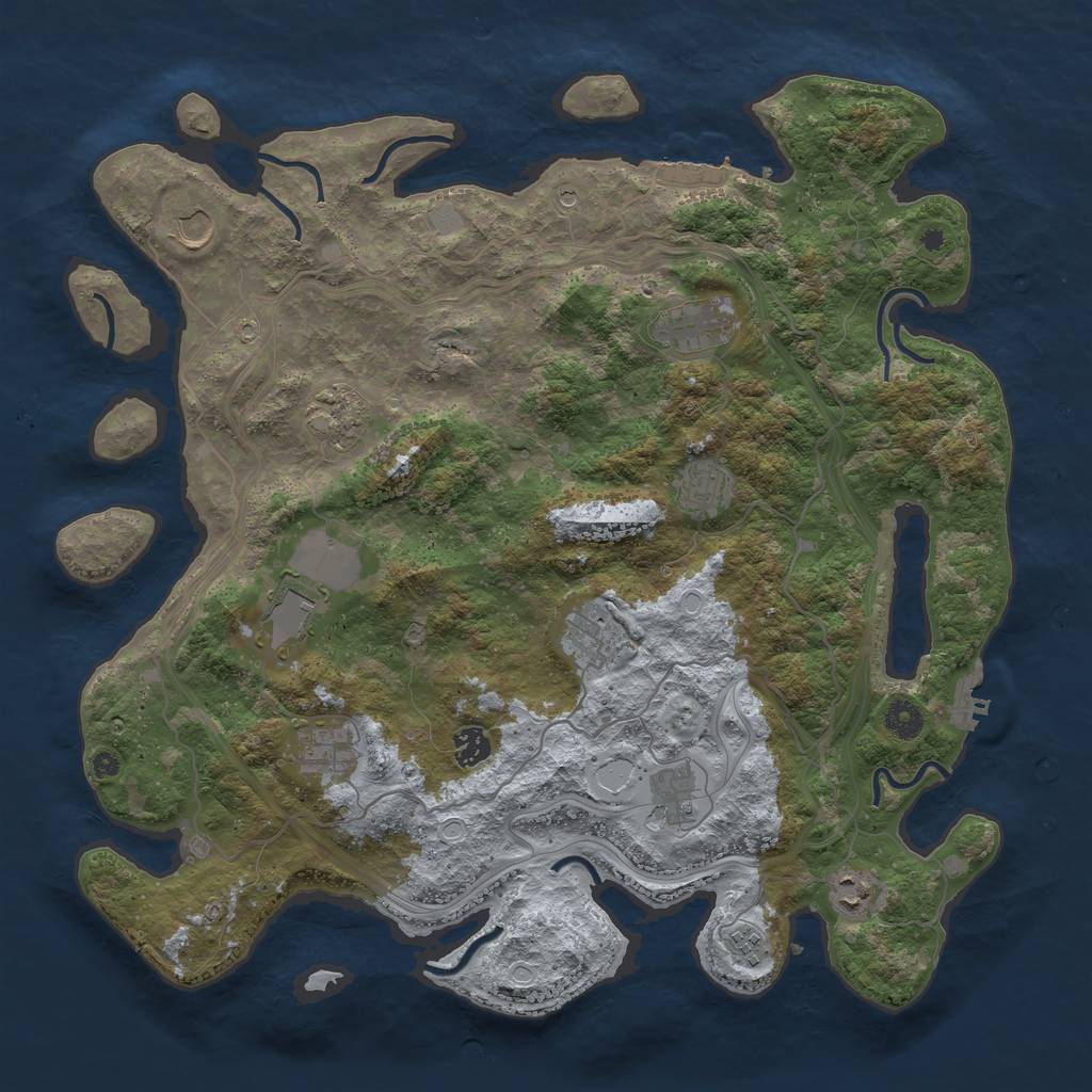 Rust Map: Procedural Map, Size: 4250, Seed: 1476114412, 17 Monuments