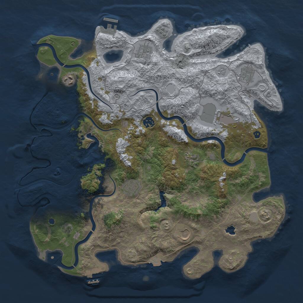 Rust Map: Procedural Map, Size: 4200, Seed: 435615, 15 Monuments