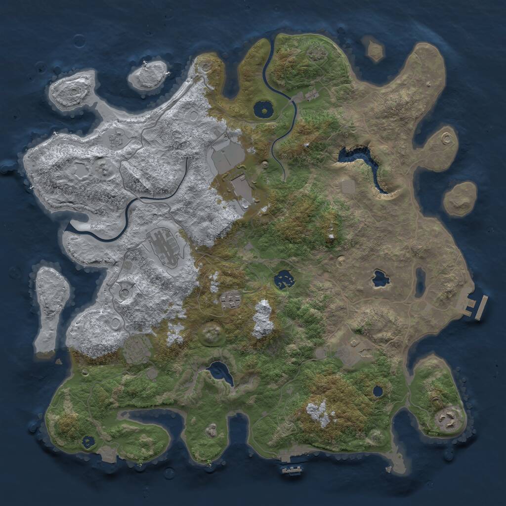 Rust Map: Procedural Map, Size: 4000, Seed: 1593217377, 13 Monuments