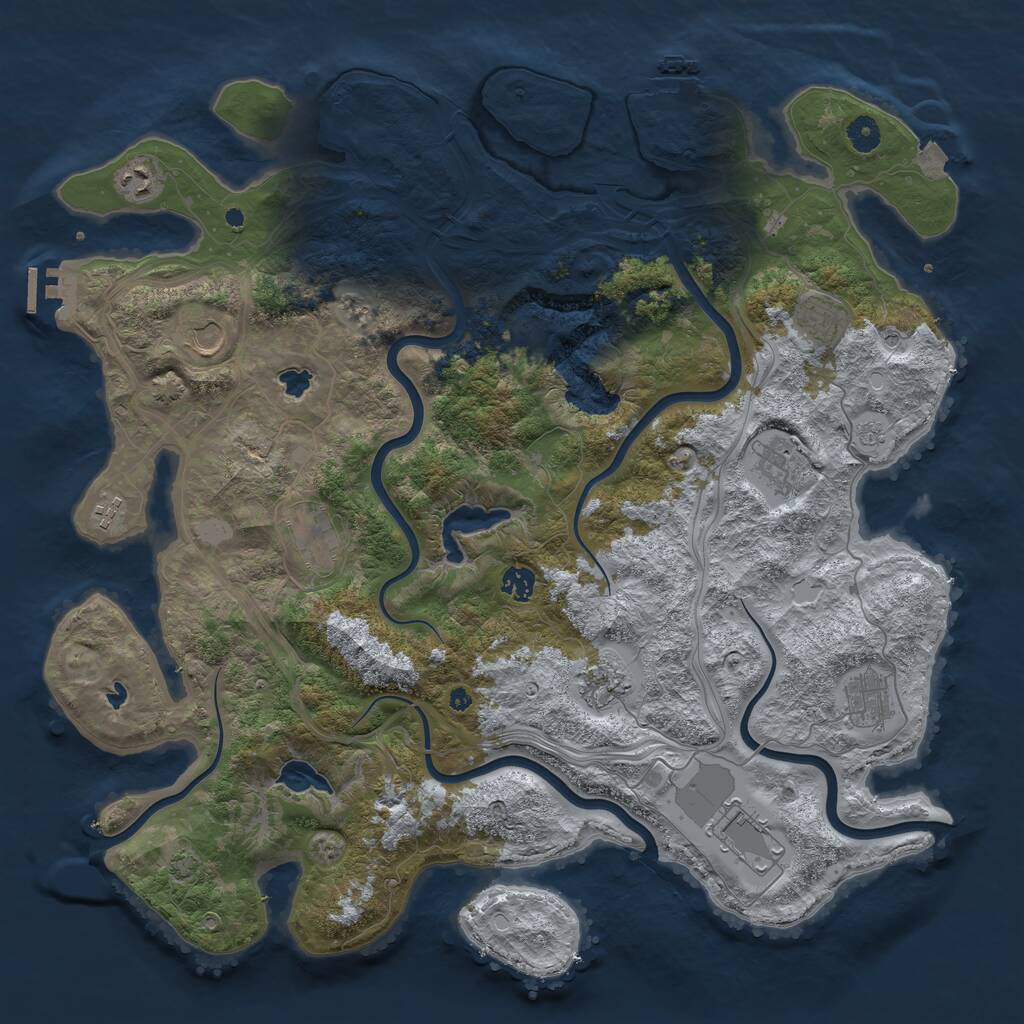 Rust Map: Procedural Map, Size: 4500, Seed: 1808459034, 16 Monuments