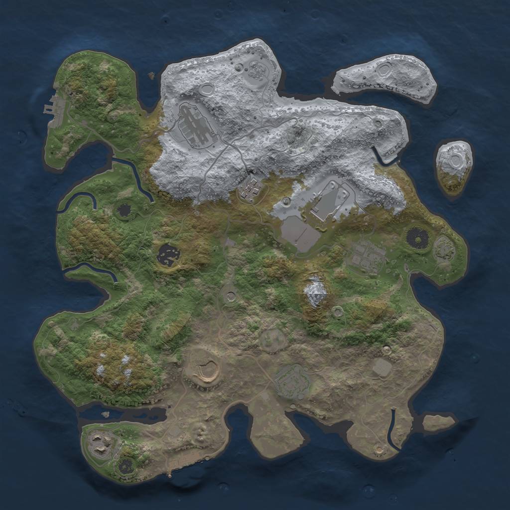 Rust Map: Procedural Map, Size: 3500, Seed: 981824067, 15 Monuments
