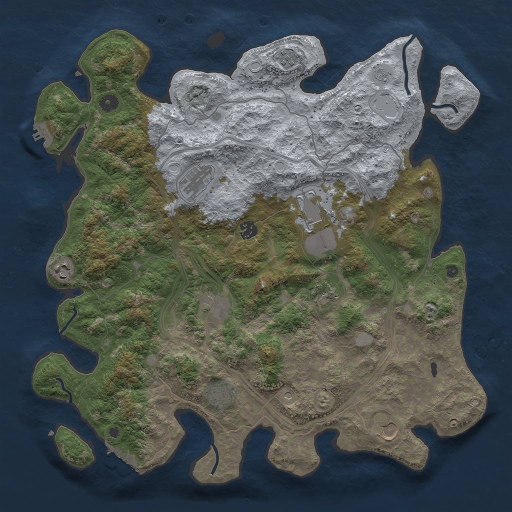 Rust Map: Procedural Map, Size: 4250, Seed: 1998965918, 18 Monuments