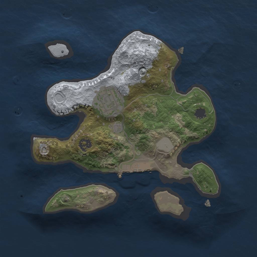 Rust Map: Procedural Map, Size: 2000, Seed: 784557493, 7 Monuments