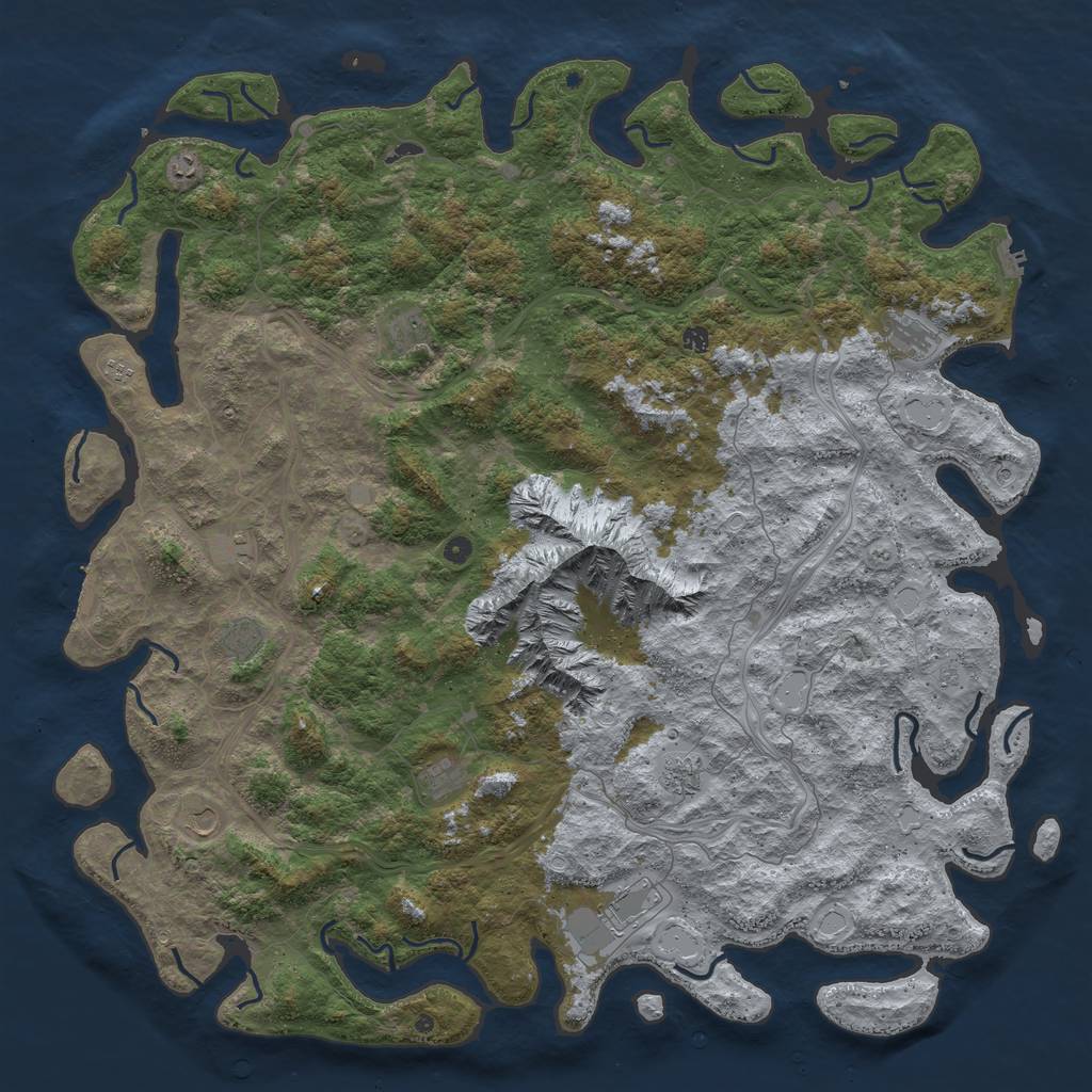 Rust Map: Procedural Map, Size: 6000, Seed: 1566856891, 18 Monuments