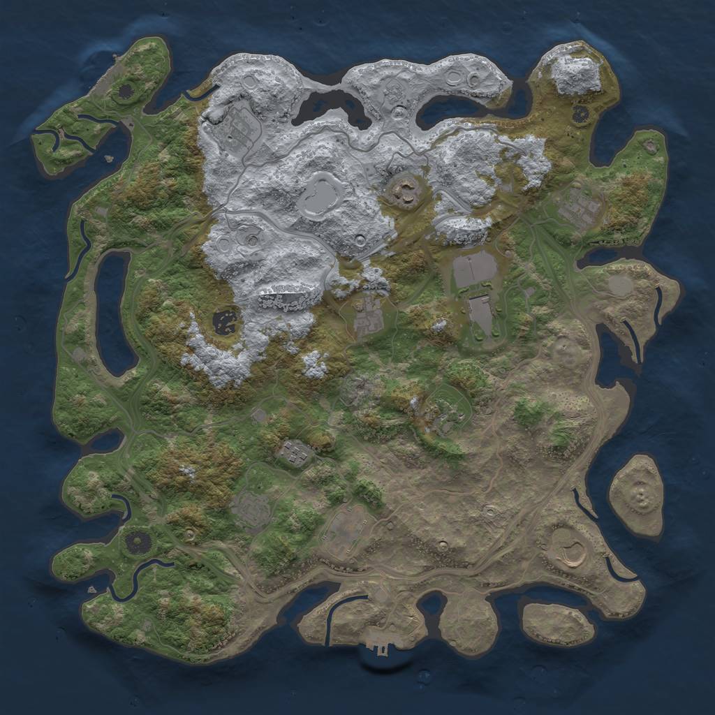 Rust Map: Procedural Map, Size: 4250, Seed: 1919879963, 20 Monuments