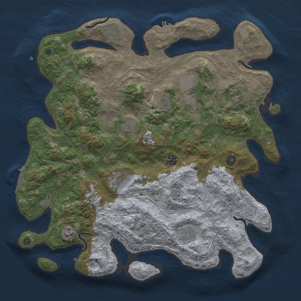 Rust Map: Procedural Map, Size: 4250, Seed: 18595, 19 Monuments