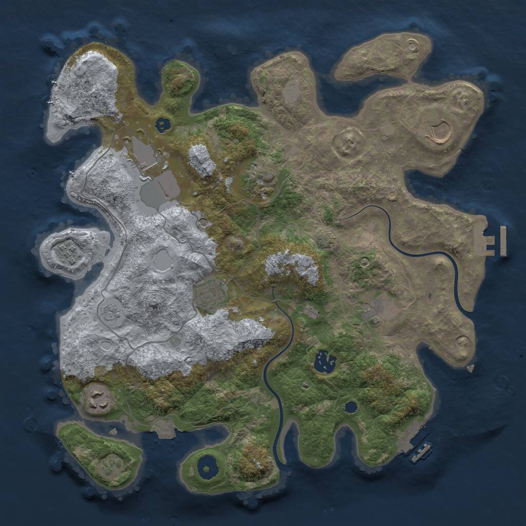 Rust Map: Procedural Map, Size: 3500, Seed: 320208245, 14 Monuments