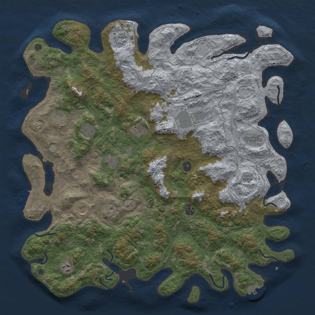 Rust Map: Procedural Map, Size: 5000, Seed: 1868834886, 20 Monuments