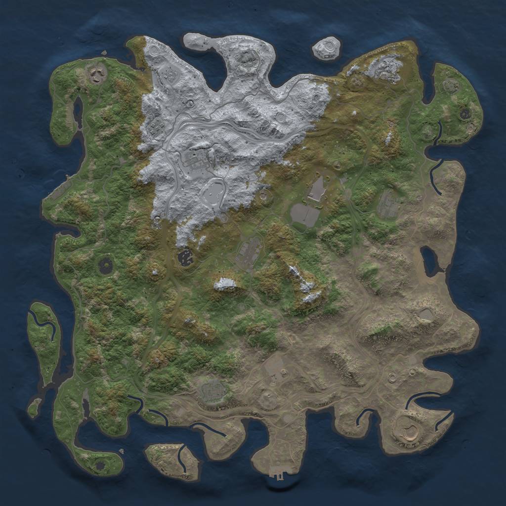 Rust Map: Procedural Map, Size: 4800, Seed: 718768497, 19 Monuments