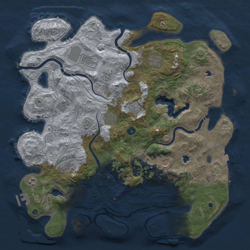 Rust Map: Procedural Map, Size: 4500, Seed: 1212022, 17 Monuments