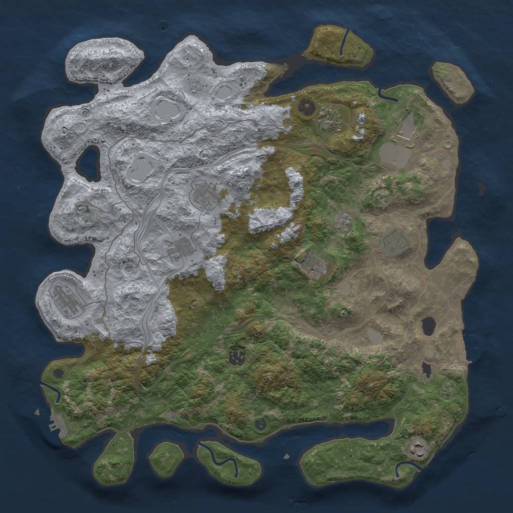 Rust Map: Procedural Map, Size: 4500, Seed: 1212022, 19 Monuments