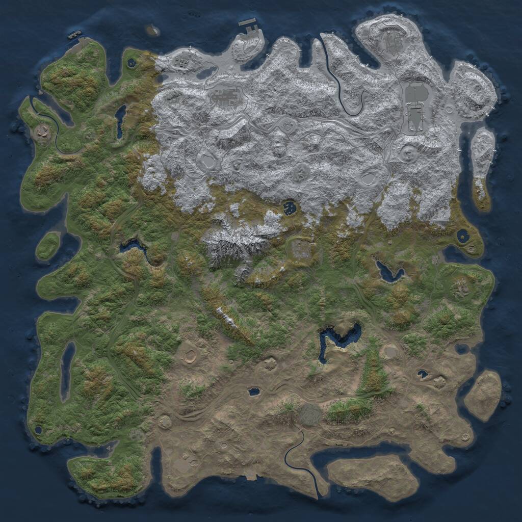 Rust Map: Procedural Map, Size: 6000, Seed: 1678509756, 17 Monuments