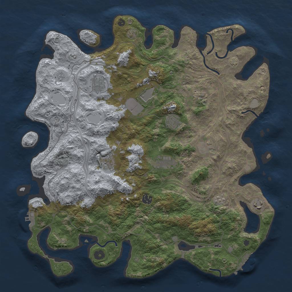 Rust Map: Procedural Map, Size: 4250, Seed: 287975832, 18 Monuments