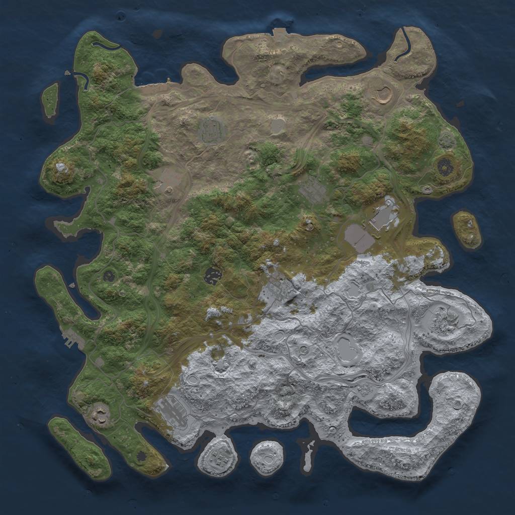 Rust Map: Procedural Map, Size: 4500, Seed: 117474618, 19 Monuments