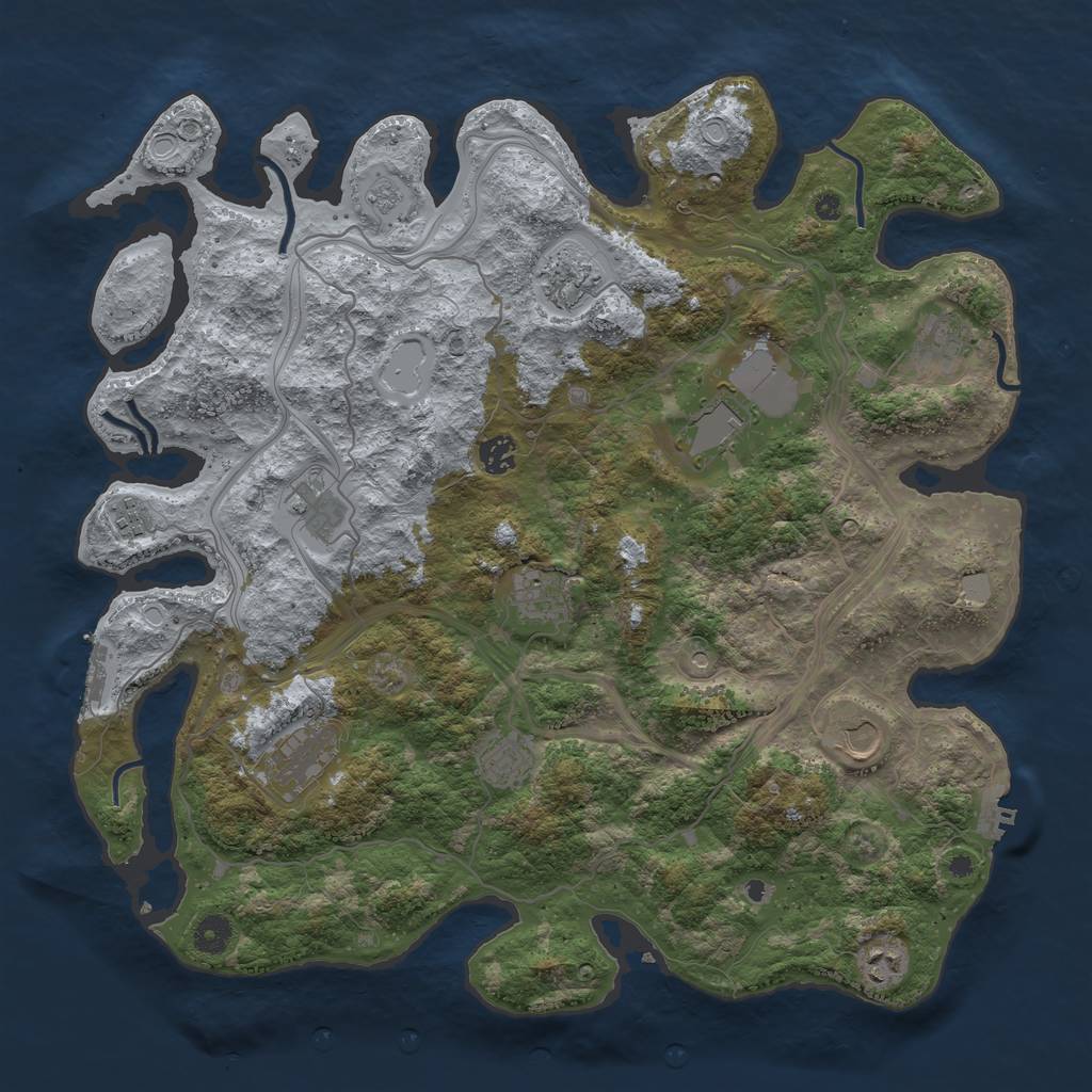 Rust Map: Procedural Map, Size: 4250, Seed: 1688594421, 18 Monuments