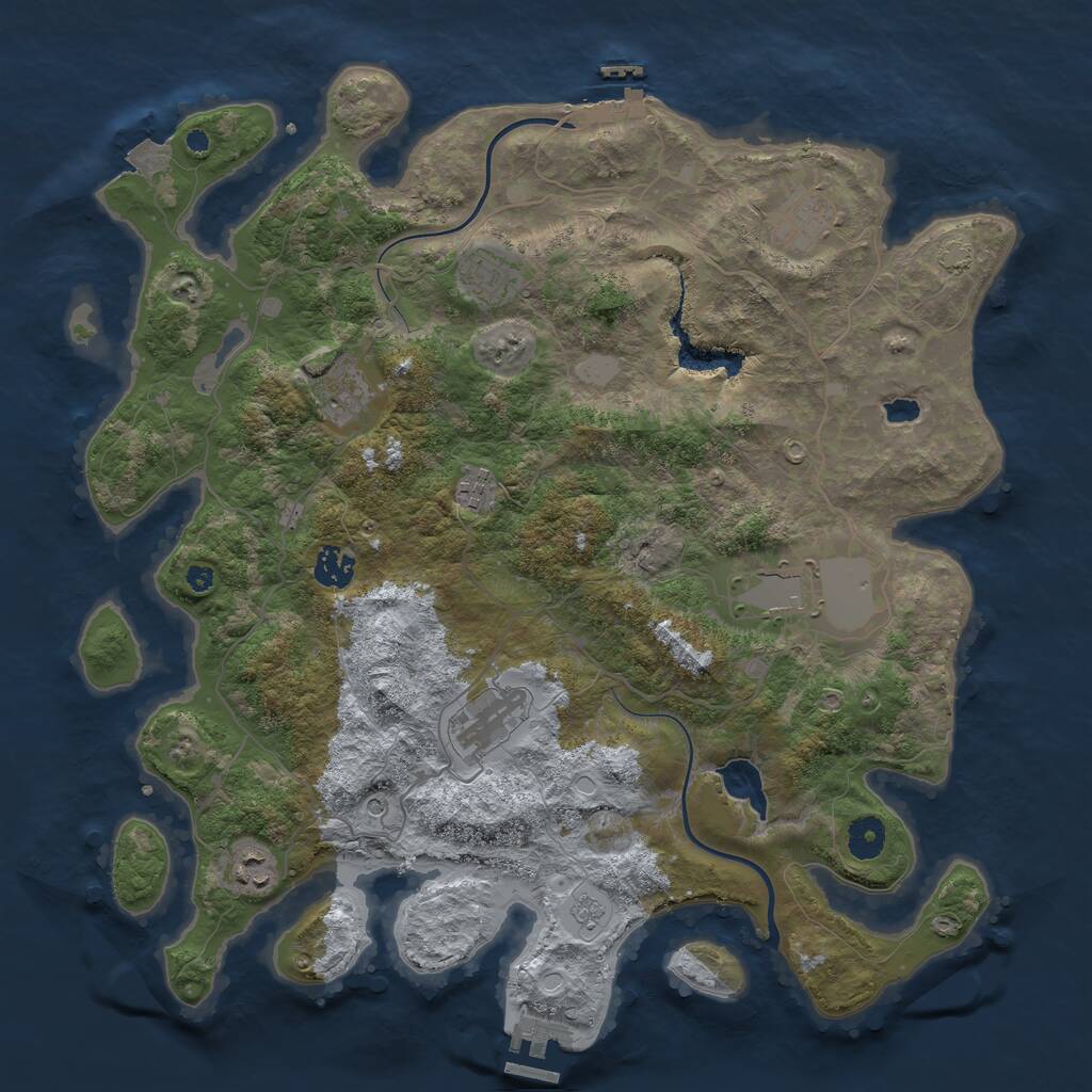 Rust Map: Procedural Map, Size: 4000, Seed: 5241973, 14 Monuments