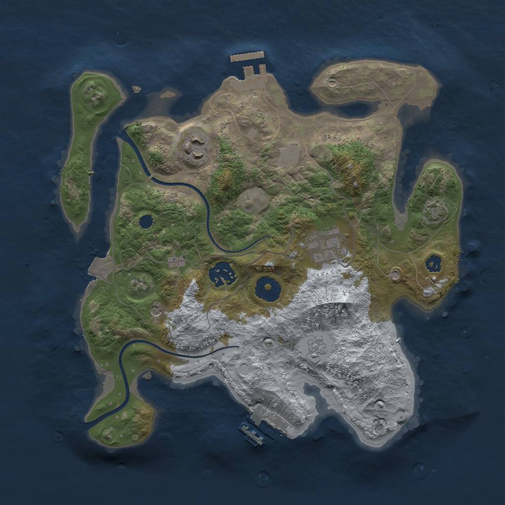 Rust Map: Procedural Map, Size: 3000, Seed: 1301762357, 9 Monuments