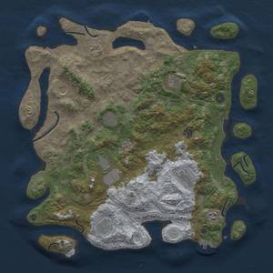 Thumbnail Rust Map: Procedural Map, Size: 4300, Seed: 650167698, 20 Monuments