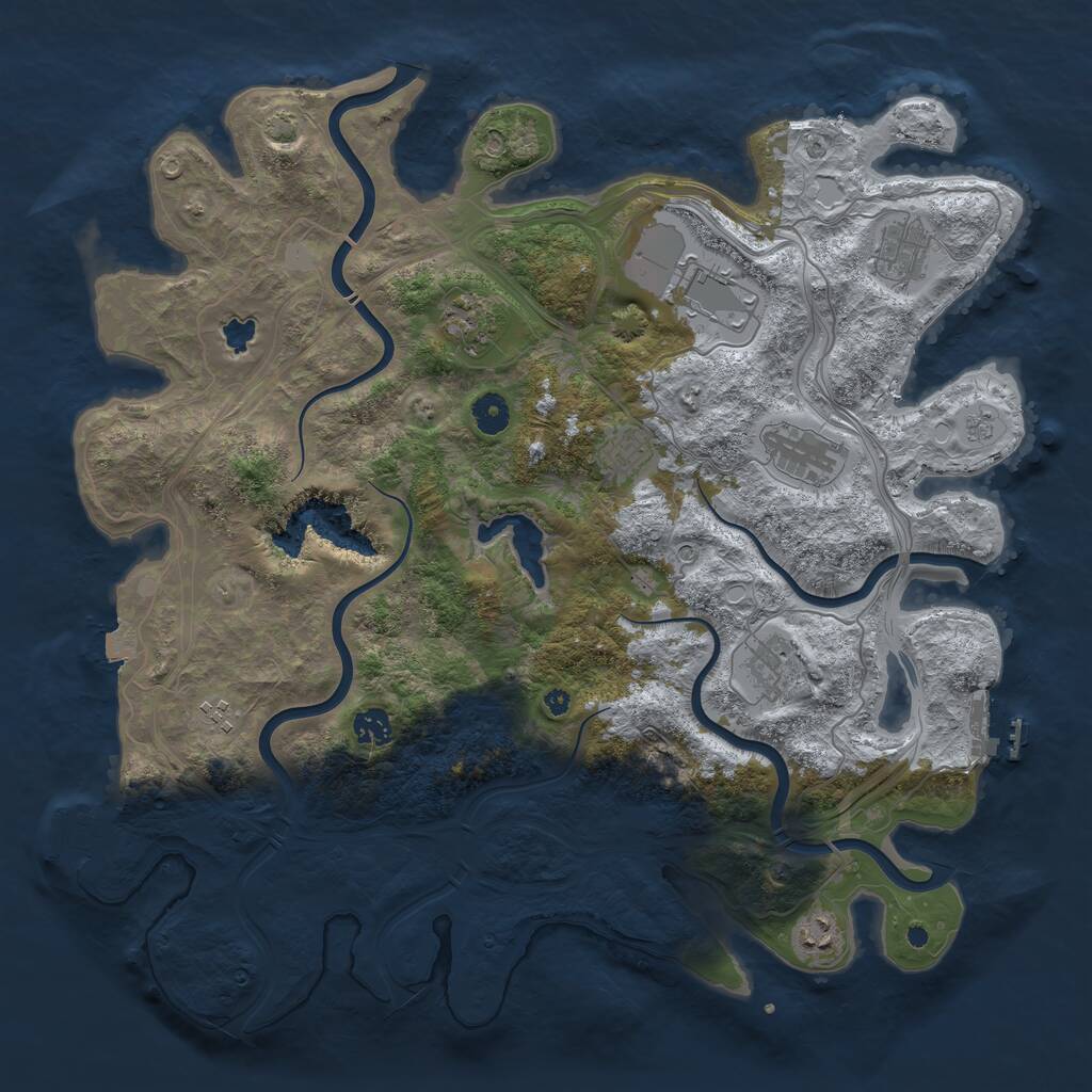 Rust Map: Procedural Map, Size: 4250, Seed: 23213246, 15 Monuments
