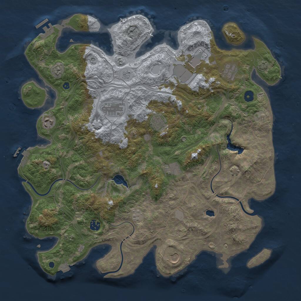 Rust Map: Procedural Map, Size: 4250, Seed: 1345062057, 15 Monuments