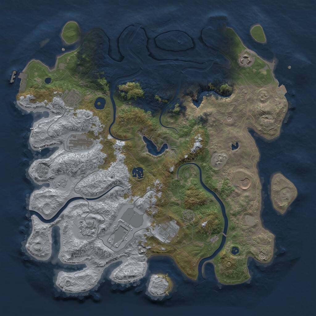 Rust Map: Procedural Map, Size: 4000, Seed: 756718396, 15 Monuments