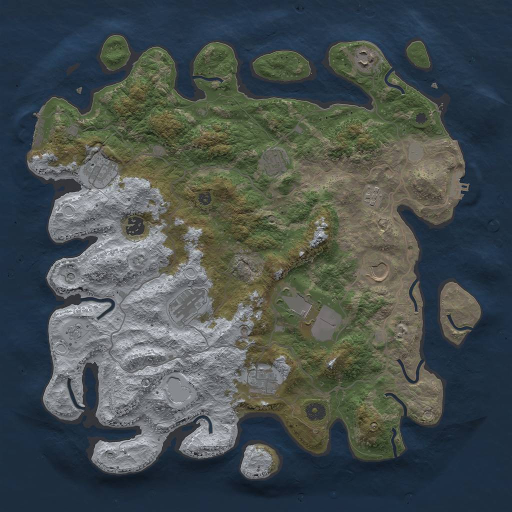 Rust Map: Procedural Map, Size: 4000, Seed: 756718396, 16 Monuments