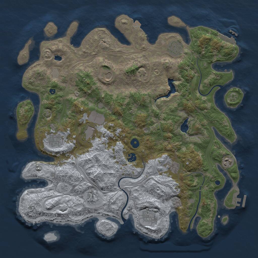 Rust Map: Procedural Map, Size: 4250, Seed: 80317025, 16 Monuments