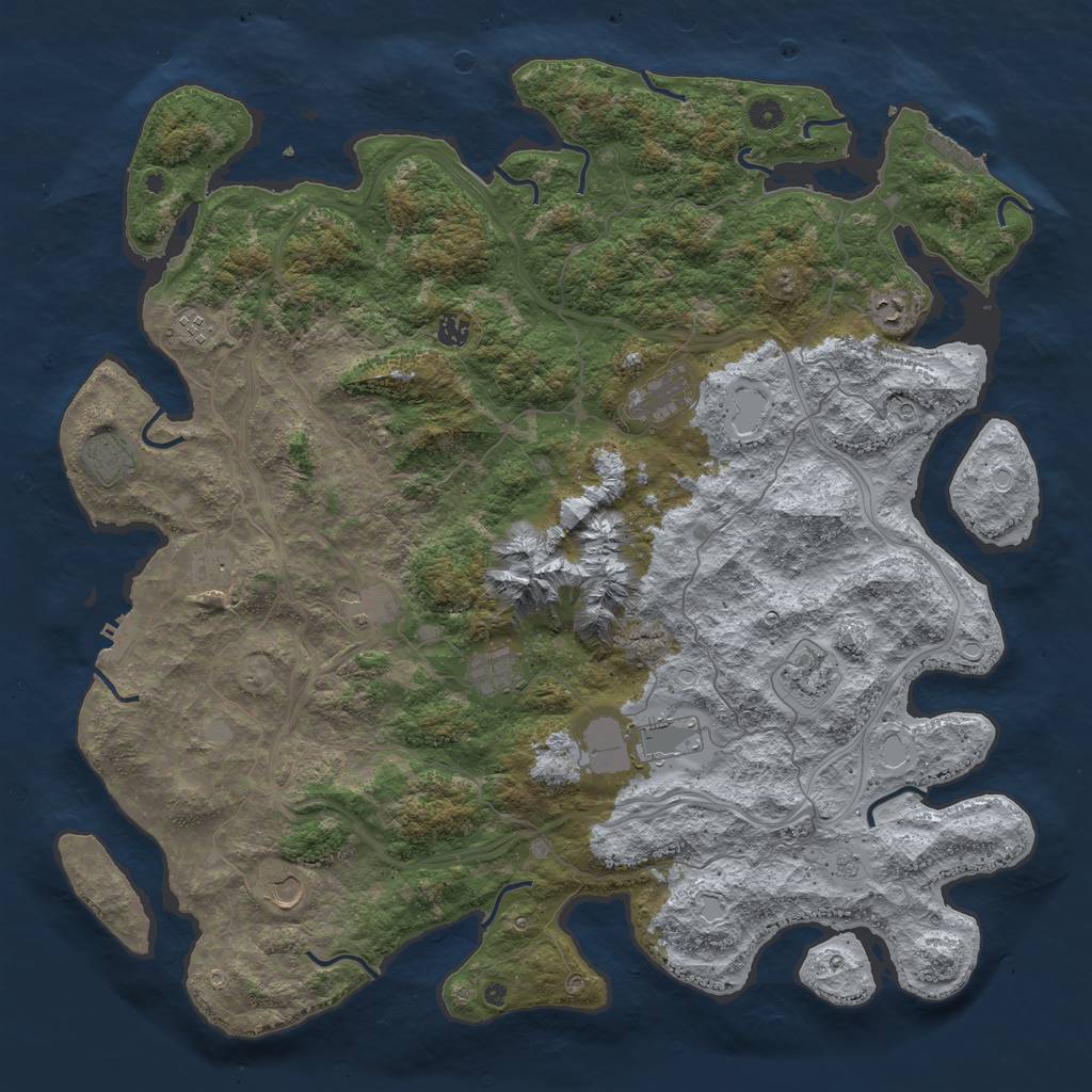 Rust Map: Procedural Map, Size: 5000, Seed: 1441286496, 18 Monuments