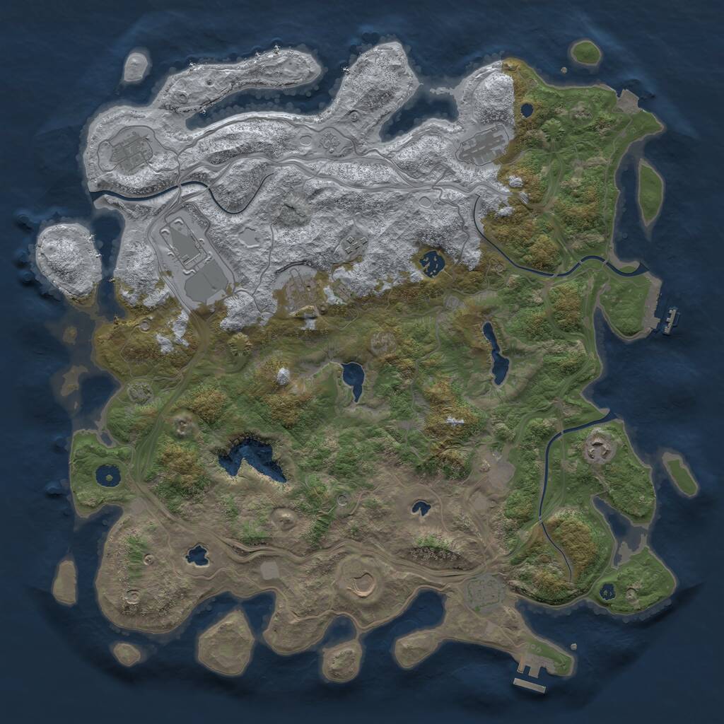 Rust Map: Procedural Map, Size: 4500, Seed: 1645276476, 16 Monuments
