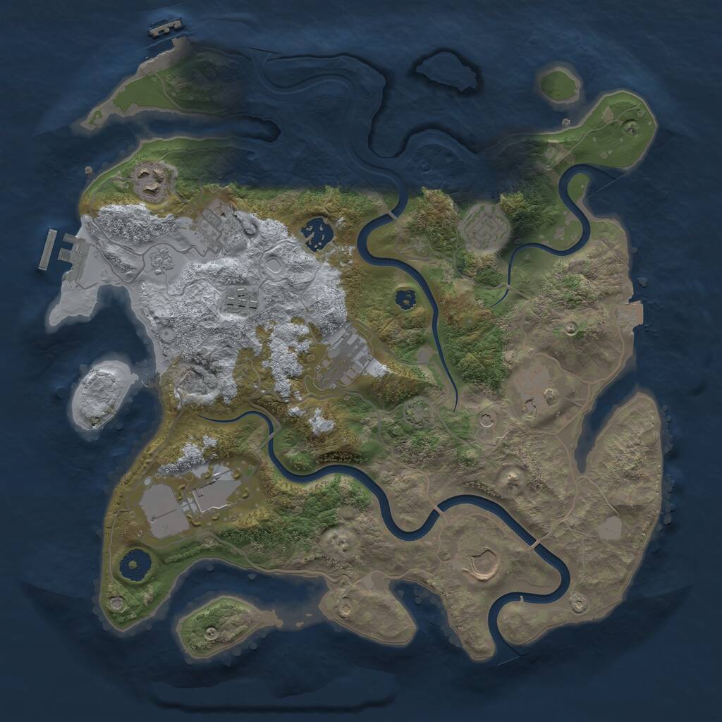 Rust Map: Procedural Map, Size: 3511, Seed: 213635, 15 Monuments